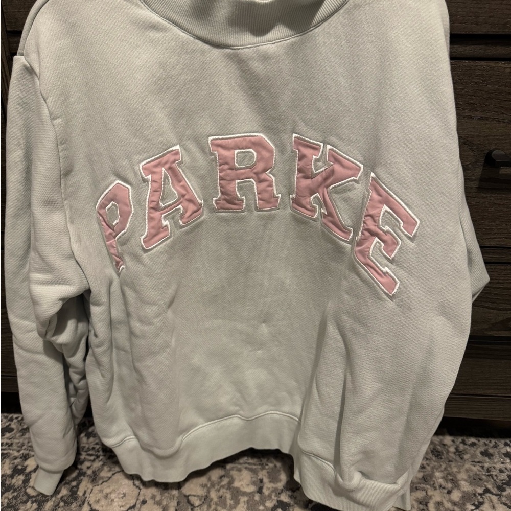 Parke Women's Mint Sweatshirt with Pink Lettering